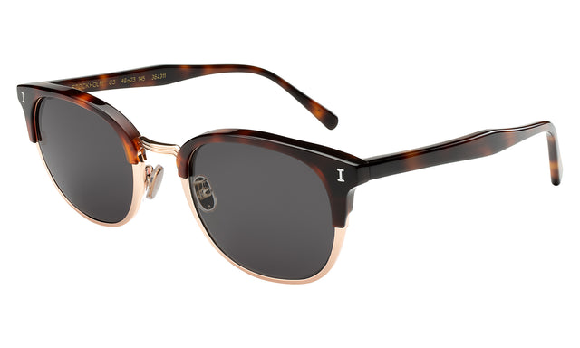 Stockholm Sunglasses Side Profile in Havana/Rose Gold / Grey