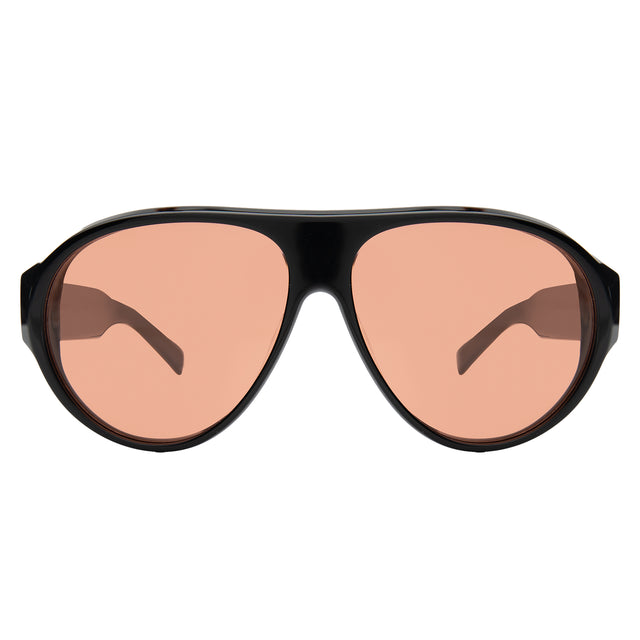 Telluride Sunglasses front view in Black with Sunset