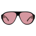 Front view of Telluride Sunglasses in Black/Maroon See Through