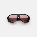Front view of Telluride Sunglasses in Black/Maroon See Through