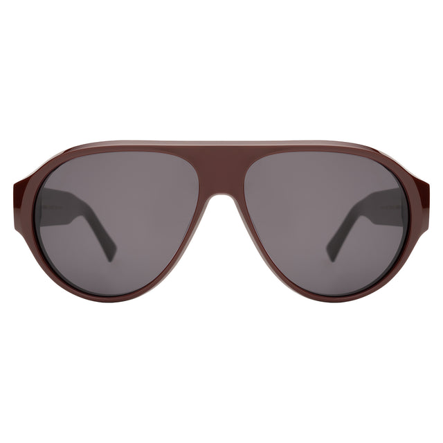 Telluride Sunglasses front view in Bordeaux with Grey