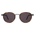 Front view of Tompkins Titanium Sunglasses in Havana/Matte Gunmetal/Grey