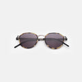Front view of Tompkins Titanium Sunglasses in Tortoise/Matte Silver/Grey