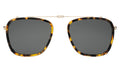 Front view of Lafayette Clip On in Tortoise/Gold/Grey