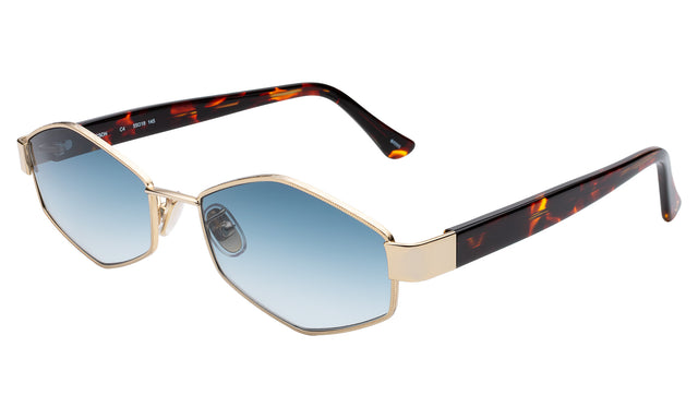 Tucson Sunglasses Side Profile in Gold/Star Tortoise / Midnight Blue Gradient