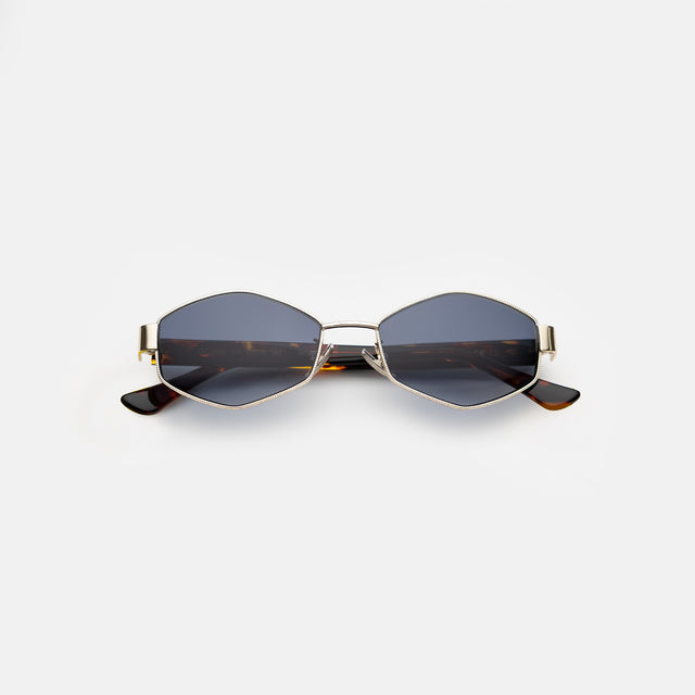 Tucson Sunglasses side view in Gold/Star Tortoise / Midnight Blue Gradient