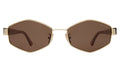 Front view of Tucson Sunglasses in Gold/Honey/Brown