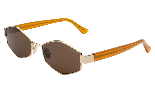 Tucson Sunglasses side view in Gold/Honey / Brown