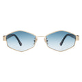 Front view of Tucson Sunglasses in Gold/Star Tortoise/Midnight Blue Gradient