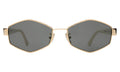 Front view of Tucson Sunglasses in Rose Gold/Cream/Grey