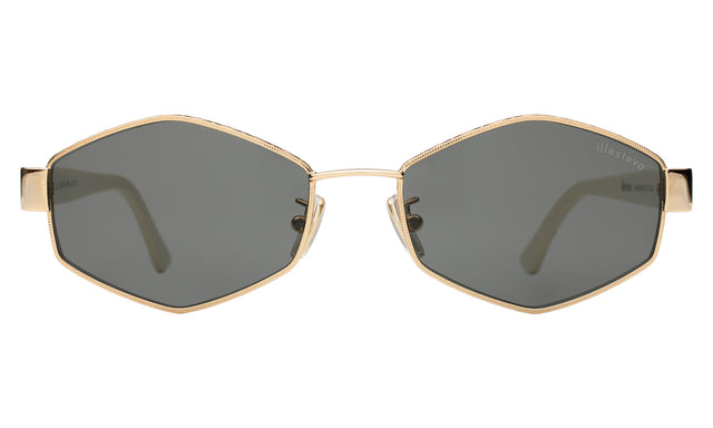 Tucson Sunglasses front view in Rose Gold/Cream with Grey