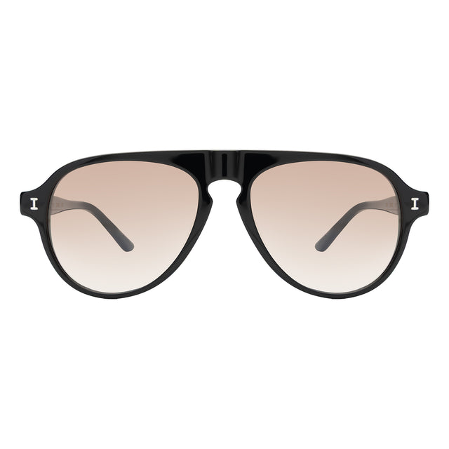 Vanderbilt Sunglasses front view in Black with Taupe Gradient