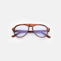 Front view of Vanderbilt Sunglasses in Red Havana/Light Blue See Through