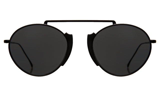 Varese II Sunglasses front view in Matte Black with Grey