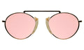 Front view of Varese II Sunglasses in Savannah Cream Marble/Gold/Rose Mirror