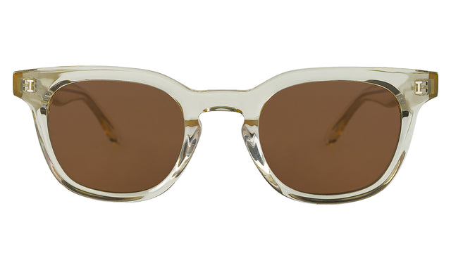Veneto Sunglasses front view in Champagne with Brown Flat