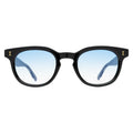 Front view of Veneto Sunglasses in Black/Gold/Blue Flat Gradient See Through