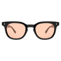 Front view of Veneto Sunglasses in Black/Sunset Flat