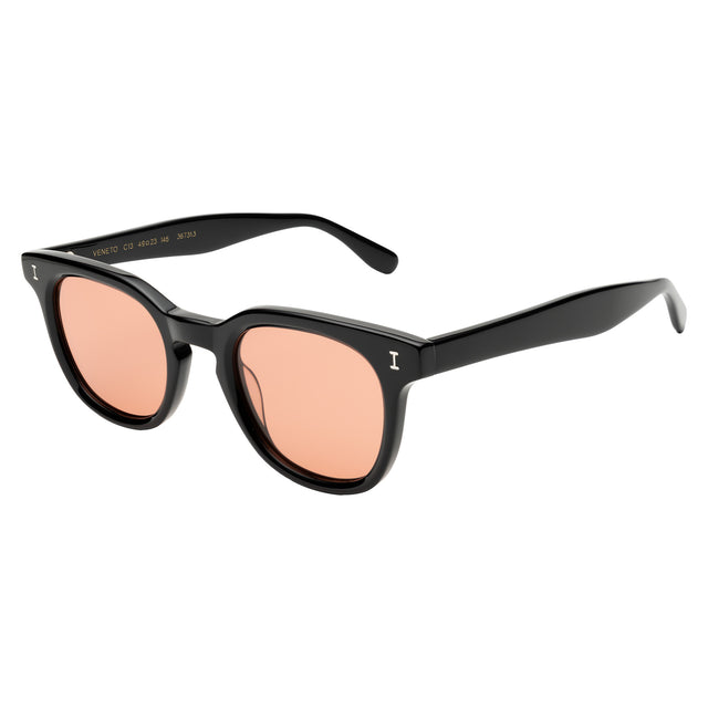 Veneto Sunglasses side view in Black / Sunset Flat