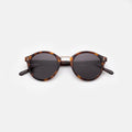Front view of Village Sunglasses in Havana/Gold/Grey