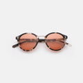 Front view of Village Sunglasses in White Tortoise/Gold/Sunset