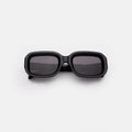 Front view of Vinyl Sunglasses in Black/Grey