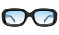 Front view of Vinyl Sunglasses in Black/Blue Gradient See Through