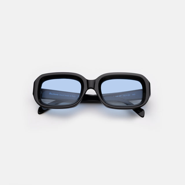 Vinyl Sunglasses side view in Black / Blue Gradient See Through