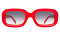 Front view of Vinyl Sunglasses in Red/Grey Gradient