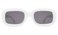 Front view of Vinyl Sunglasses in White/Grey