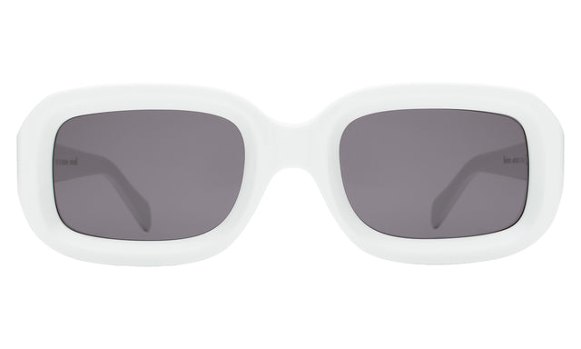 Vinyl Sunglasses front view in White with Grey