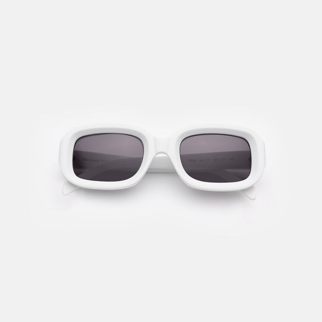 Vinyl Sunglasses side view in White / Grey