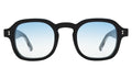 Front view of Washington Sunglasses in Black/Gold/Blue Flat Gradient See Through