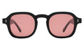 Front view of Washington Sunglasses in Black/Bordeaux Flat See Through