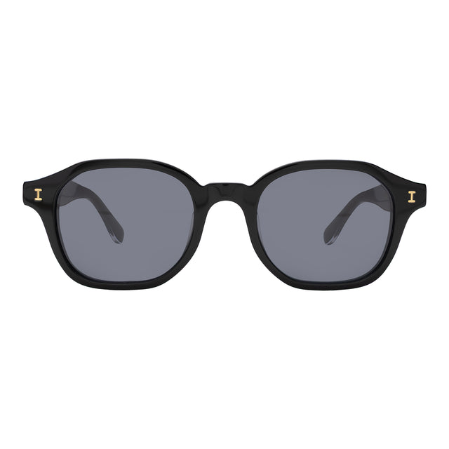 Will Sunglasses front view in Black/Gold with Grey