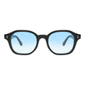 Front view of Will Sunglasses in Black/Blue Gradient See Through