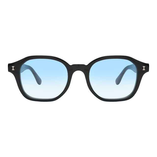 Will Sunglasses front view in Black with Blue Gradient See Through