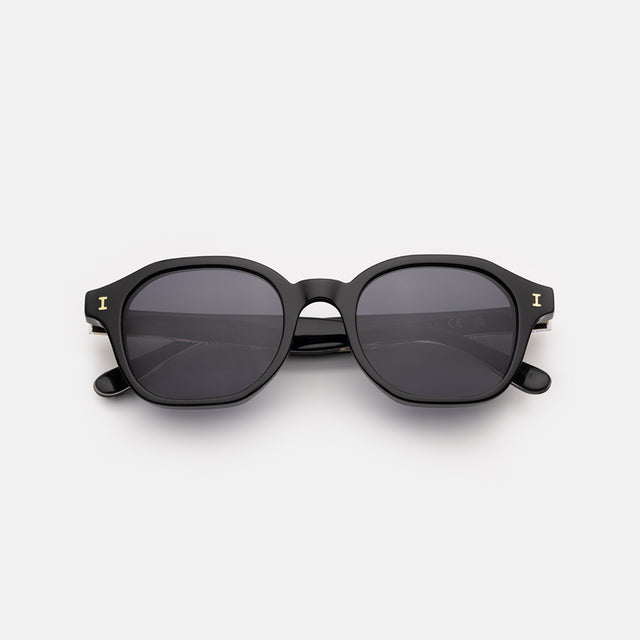 Will Sunglasses side view in Black/Gold / Grey