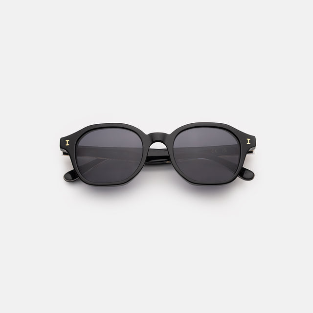 Will Sunglasses side view in Black/Gold / Grey