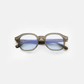 Front view of Will Sunglasses in Olive/Light Blue See Through