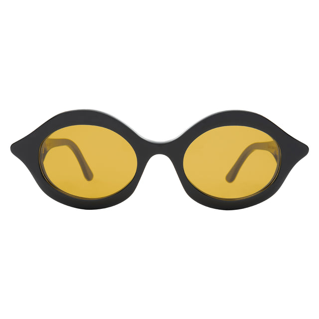 Willow Sunglasses front view in Black with Honey See Through