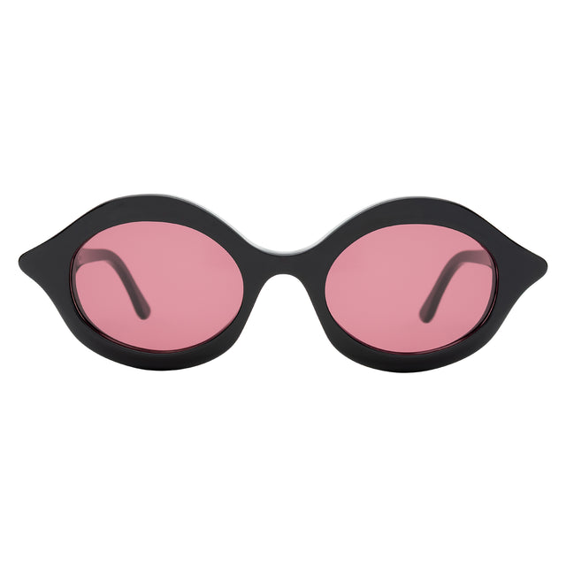 Willow Sunglasses front view in Black with Plum See Through