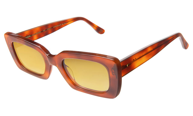 nk x illesteva Wilson Sunglasses side view in Red Havana / Honey Flat See Through