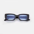 Front view of Wilson Sunglasses in Black/Blue Flat Gradient See Through