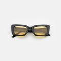 Front view of Wilson Sunglasses in Black/Honey Flat See Through