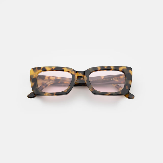 Wilson Sunglasses side view in Tortoise / Dusty Pink Flat See Through