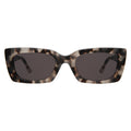 Front view of Wilson Sunglasses in White Tortoise/Grey Flat