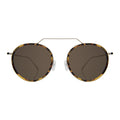 Front view of Wynwood Ace Sunglasses in Tortoise/Silver/Grey Flat