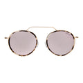 Front view of Wynwood Ace Sunglasses in White Tortoise/Gold/Bright Rose Flat Mirror