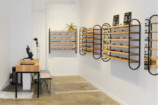 interior of Illesteva Prince Street optical lab in New York City